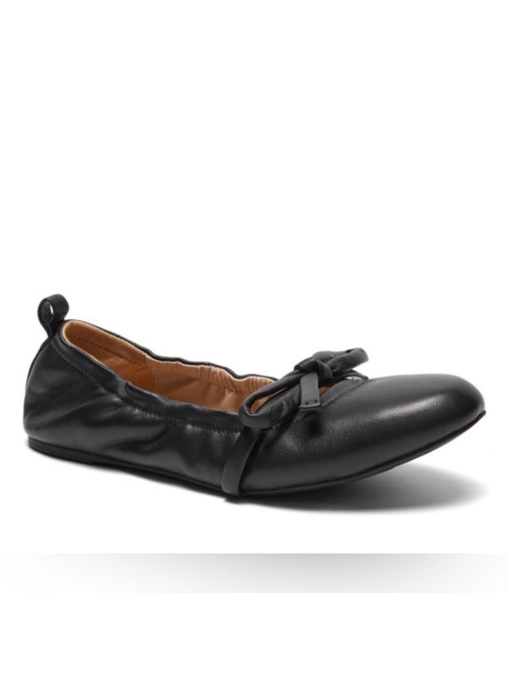 Silent D Bella black leather slip on tie ballet flats size 37/6 - Picture 2 of 14